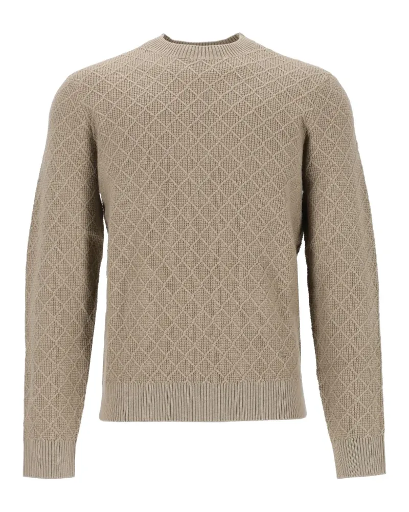 Emporio Armani Pullover mit Rautenmuster - Nude Nude