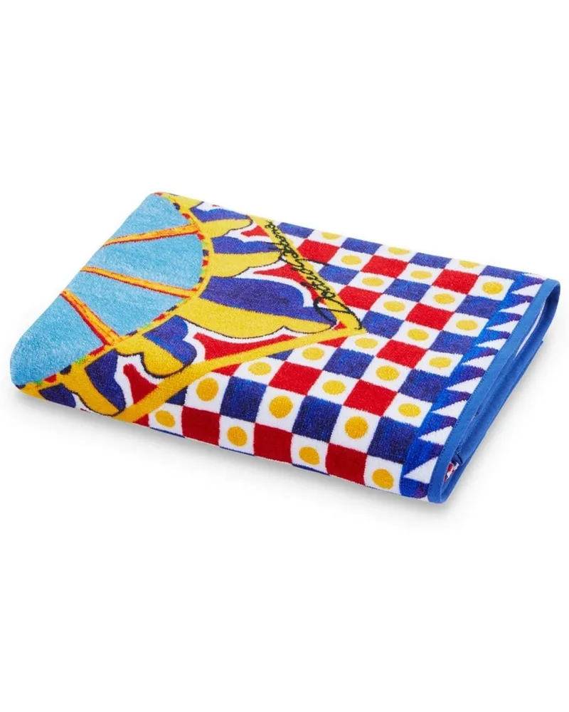 Dolce & Gabbana Handtuch mit Print - Blau Blau