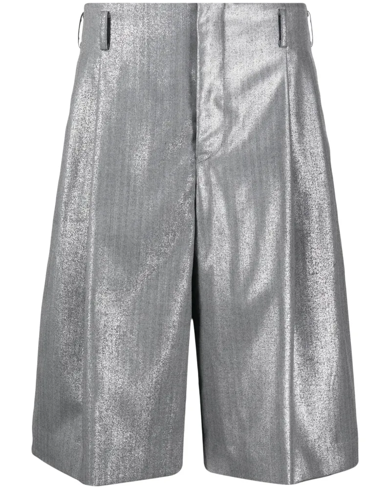 Comme des Garçons Shorts im Metallic-Look - Silber Silber