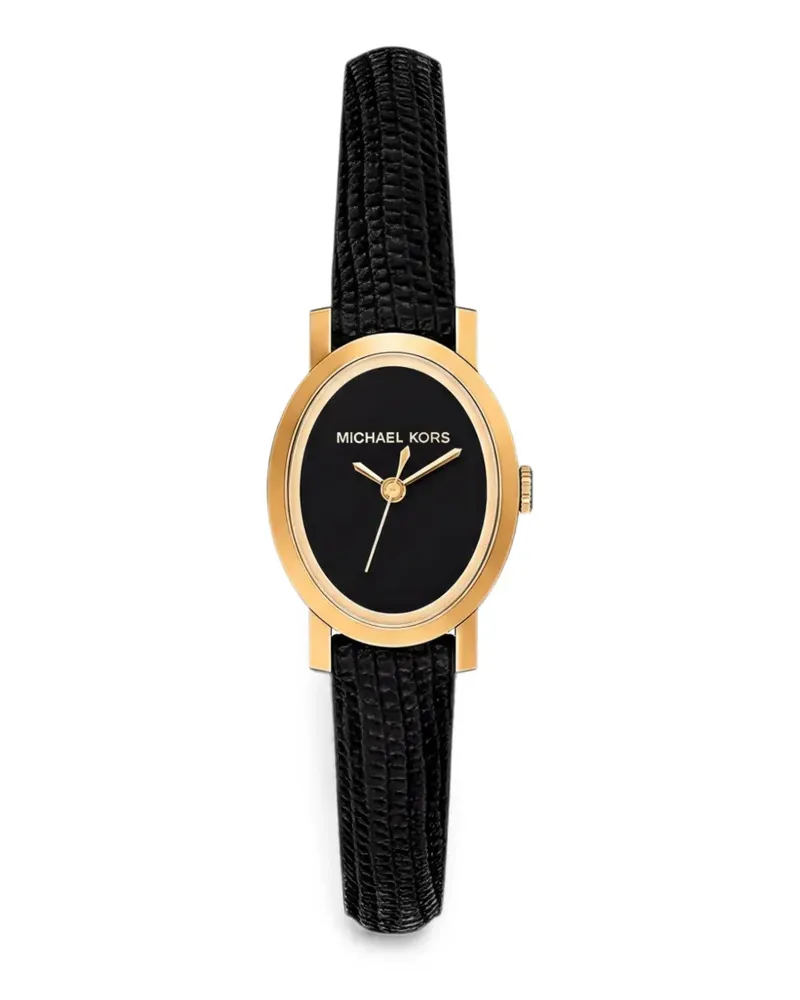 Michael Kors Maude Armbanduhr mit Lederriemen 22mm - Schwarz Schwarz