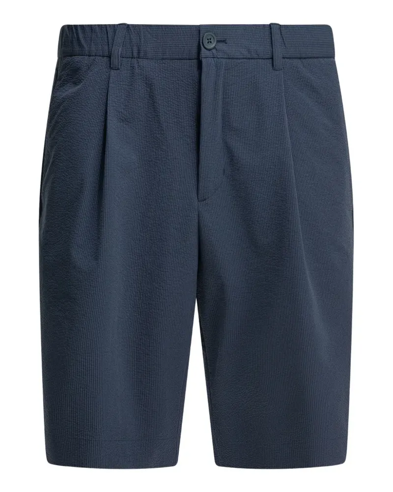 Herno seersucker-texture pleated shorts - Blau Blau