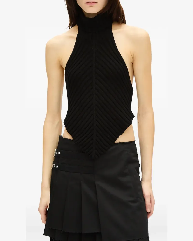 Ann Demeulemeester Almida Neckholder-Top - Schwarz Schwarz
