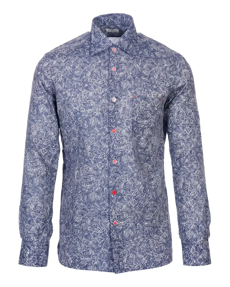 Kiton floral-print long-sleeve shirt - Blau Blau