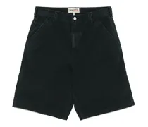 Ausgeblichene Canvas-Shorts - Schwarz