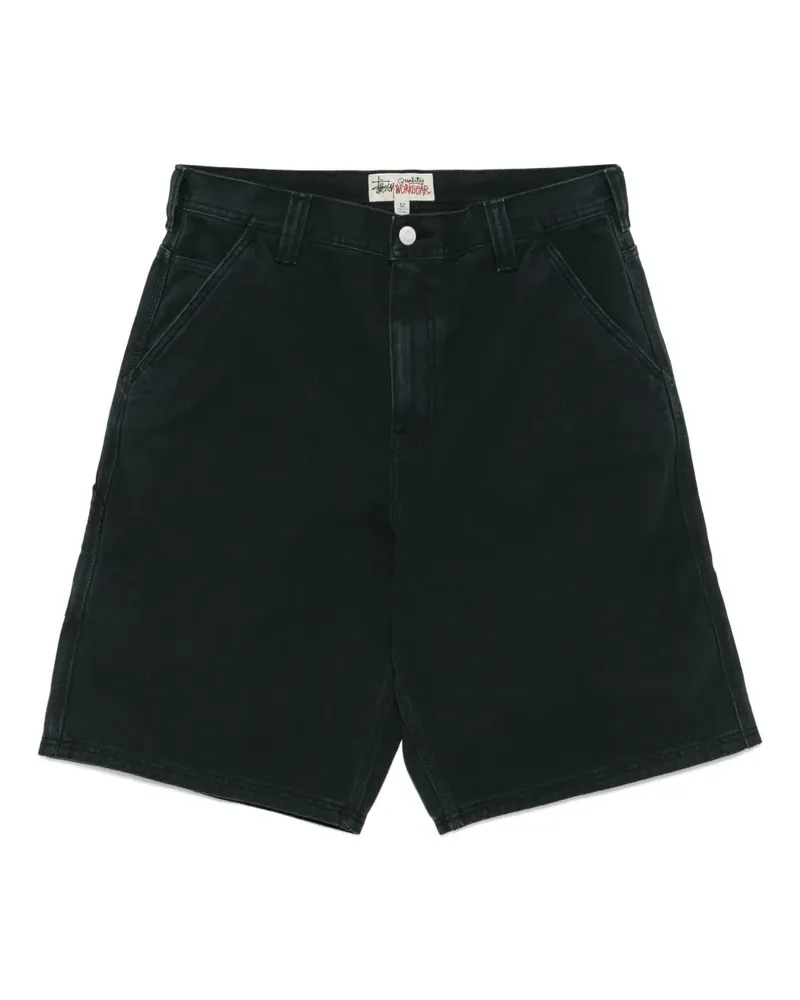 Stüssy Ausgeblichene Canvas-Shorts - Schwarz Schwarz