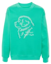 Fay x Pietro Terzini Sweatshirt mit Hunde-Print Grün