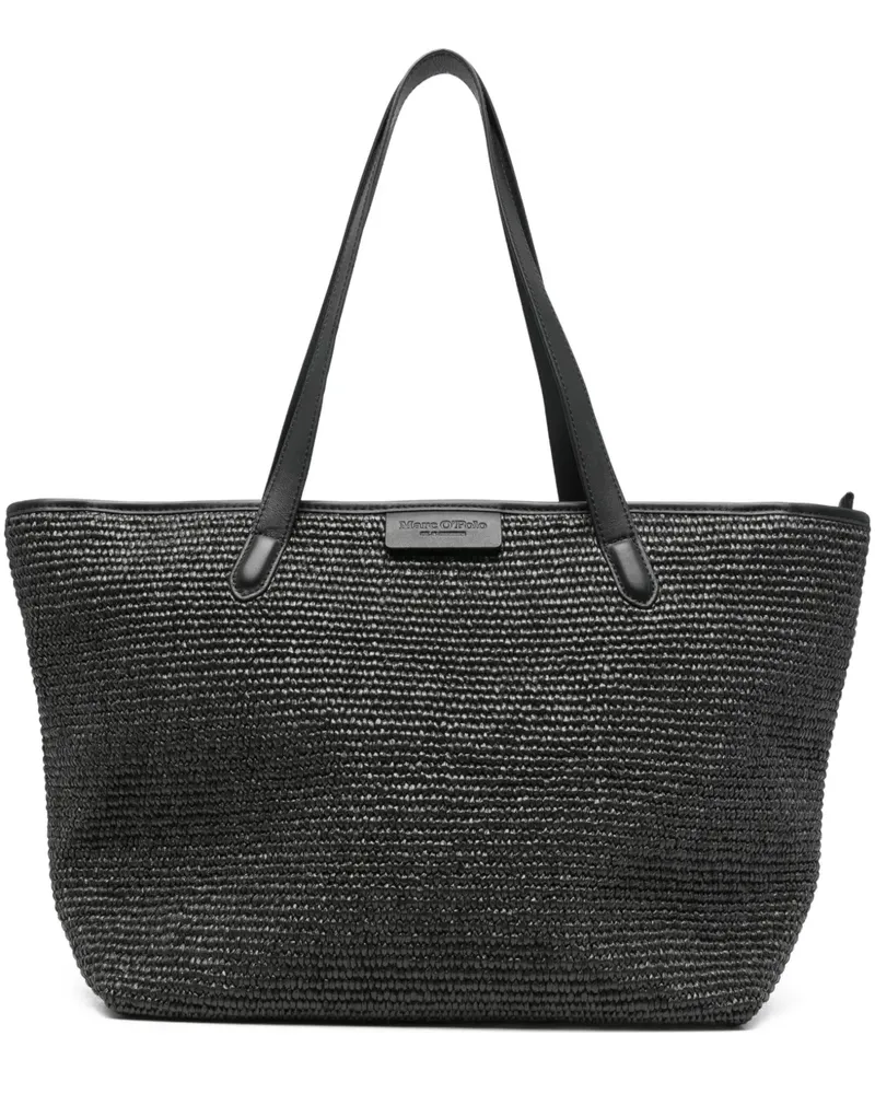 Marc O'Polo Shopper mit Webmuster - Schwarz Schwarz