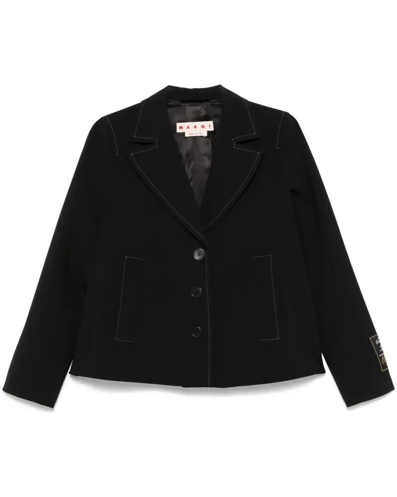 Marni Jeansjacke mit Kontrastnähten - Schwarz Schwarz