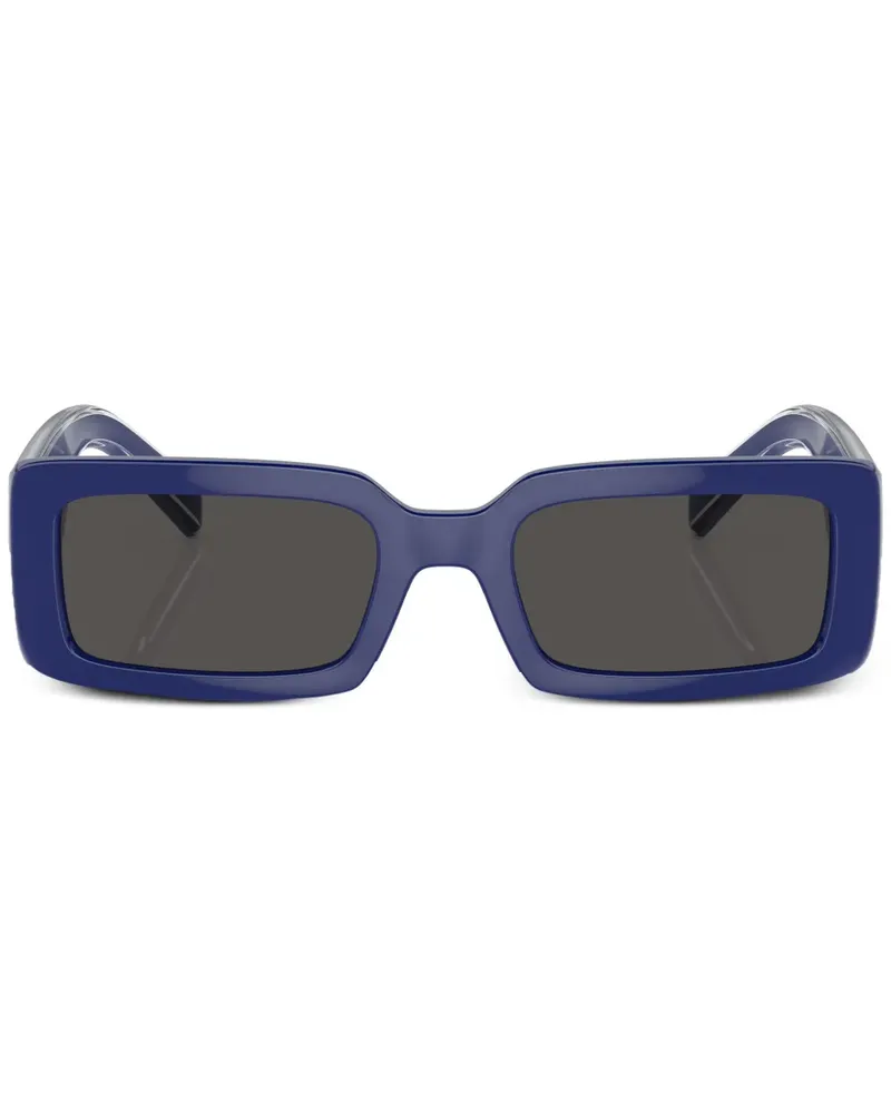 Dolce & Gabbana Eckige Sonnenbrille mit Logo-Print - Blau Blau
