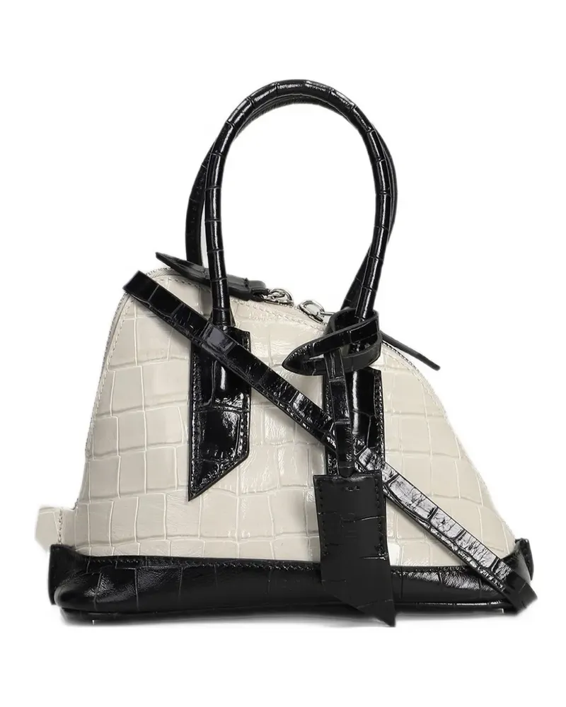 ATTICO La Sant Ambroeus mini‘‘ beige and black top handle - Schwarz Schwarz