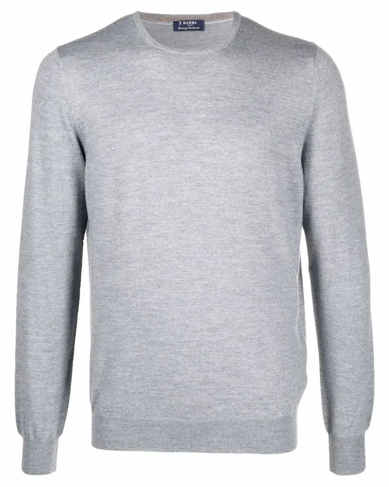BARBA Strickpullover mit Rundhalsausschnitt - Grau Grau