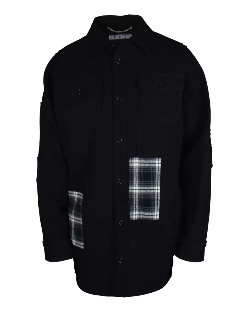 OFF-WHITE Hemd mit karierten Einsätzen - Schwarz Schwarz