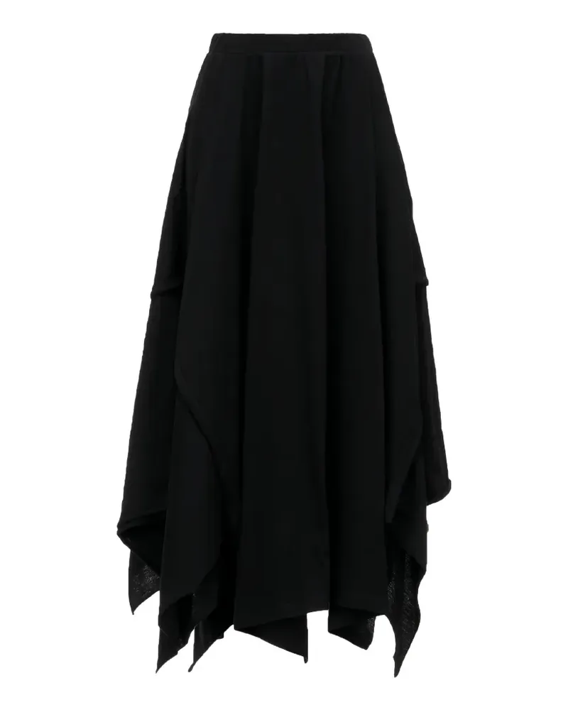 Yohji Yamamoto Drapierter Rock - Schwarz Schwarz