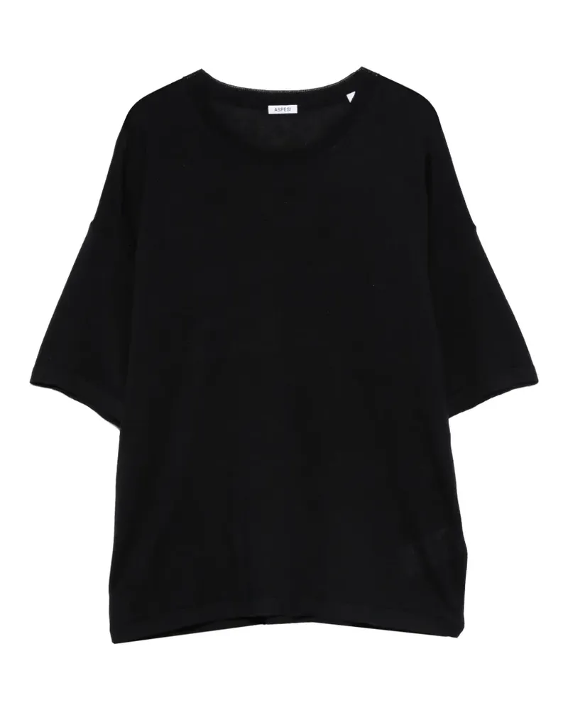 ASPESI Kurzärmeliges Oberteil mit rundem Ausschnitt - Blau Blau