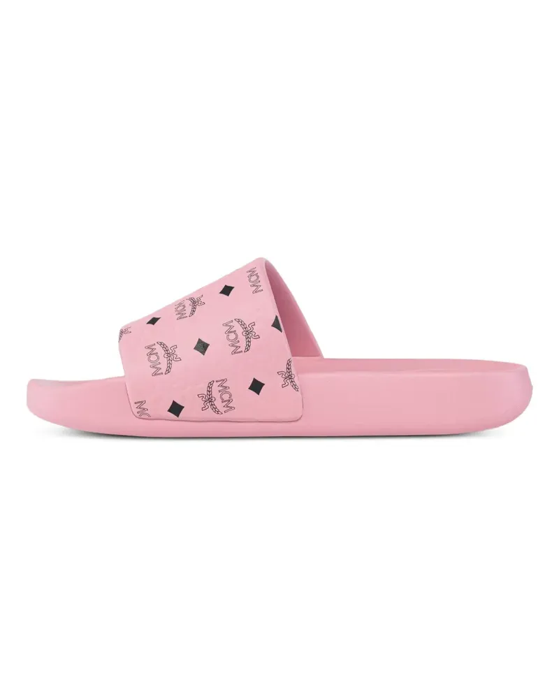 MCM Pantoletten mit Visetos-Monogramm - Rosa Rosa