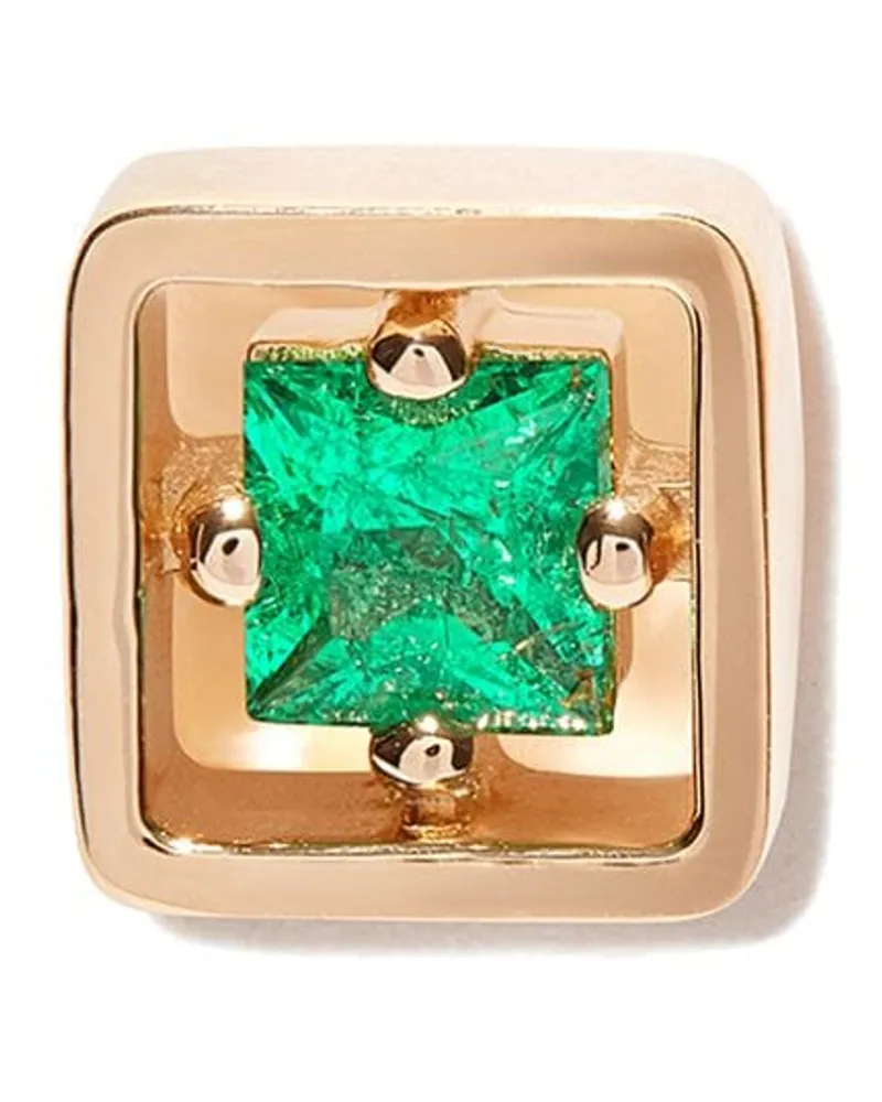 Suzanne Kalan 18kt Inlay Gelbgoldohrstecker mit Smaragd Gold