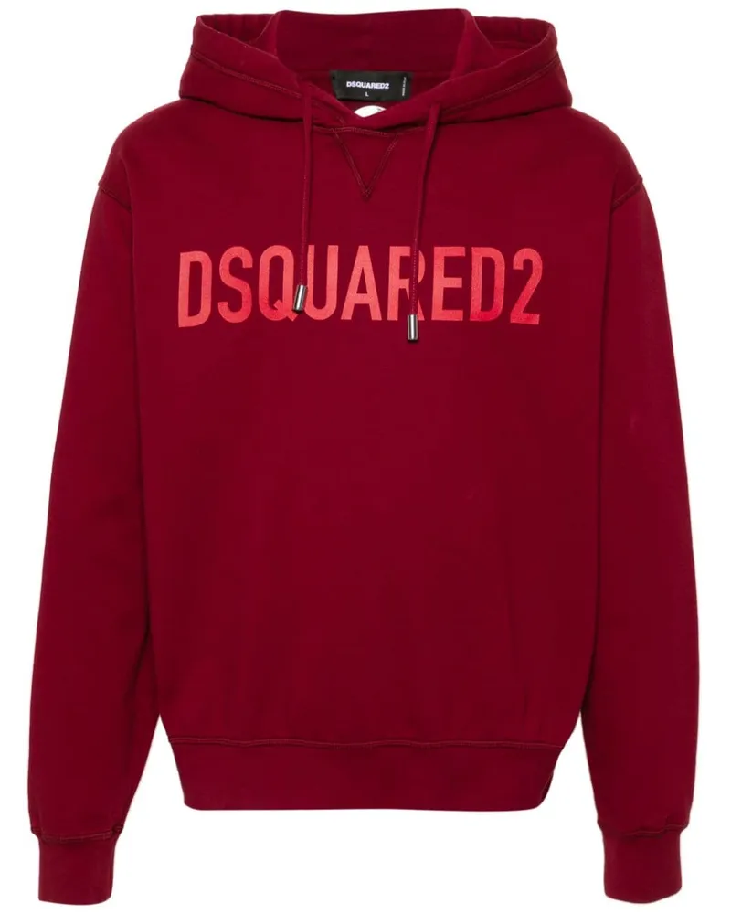 Dsquared2 Cool Fit Hoodie mit Logo-Print - Rot Rot