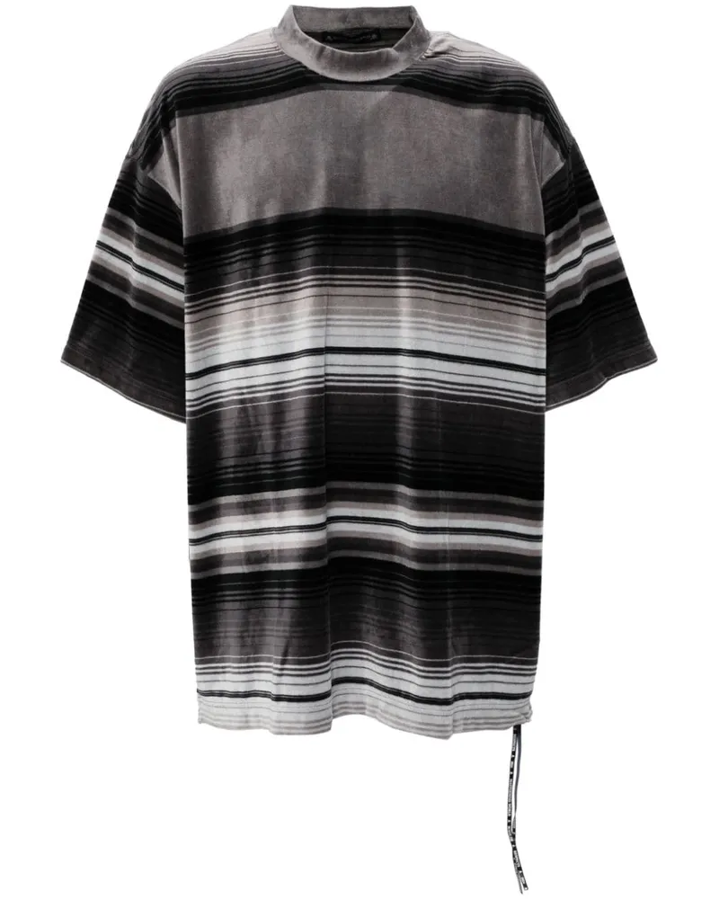 Mastermind World Gestreiftes T-Shirt - Grau Grau