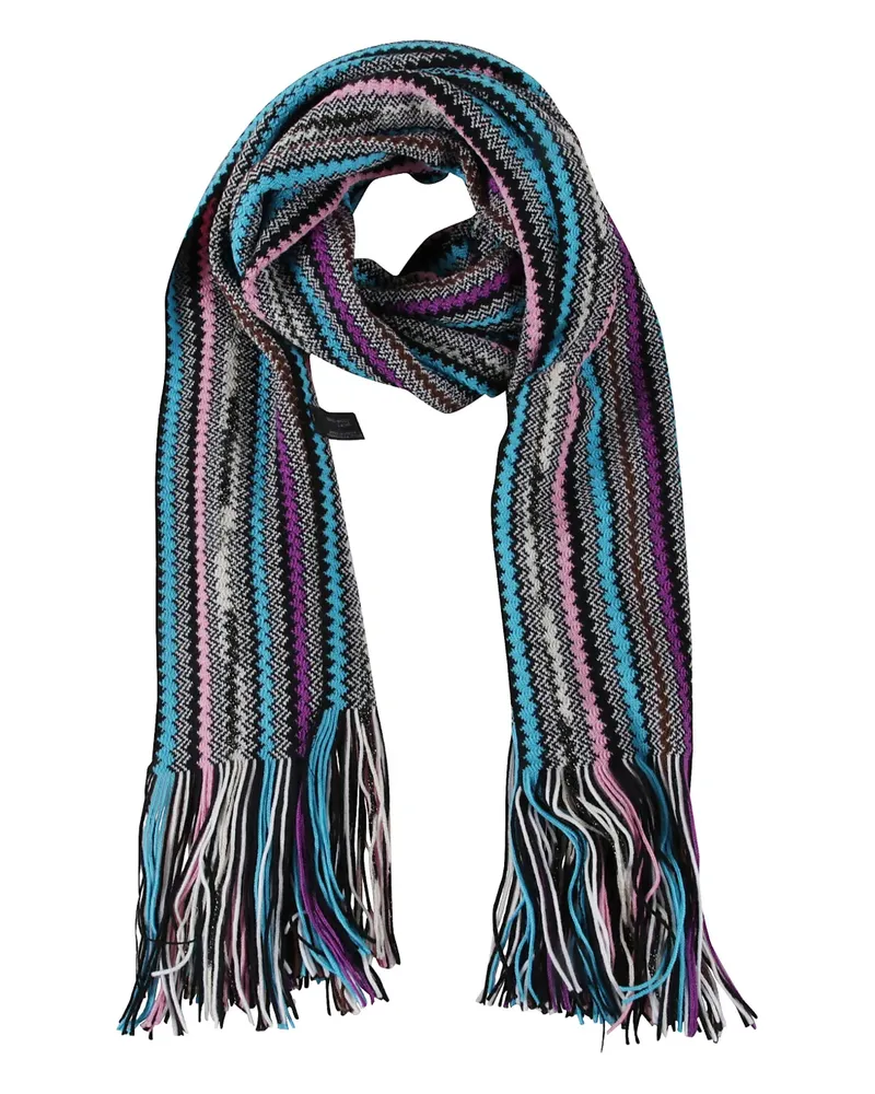 Missoni Zig Zag Schal mit Fransen - Schwarz Schwarz