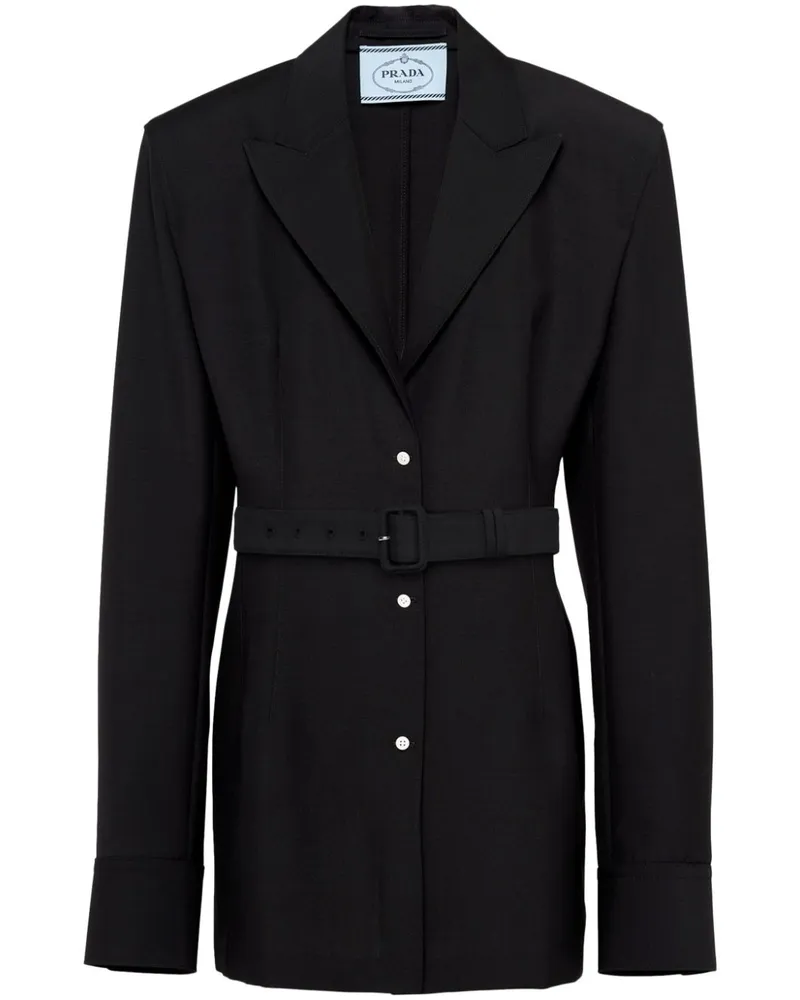 Prada Einreihiger Blazer aus Mohairgemisch - Schwarz Schwarz