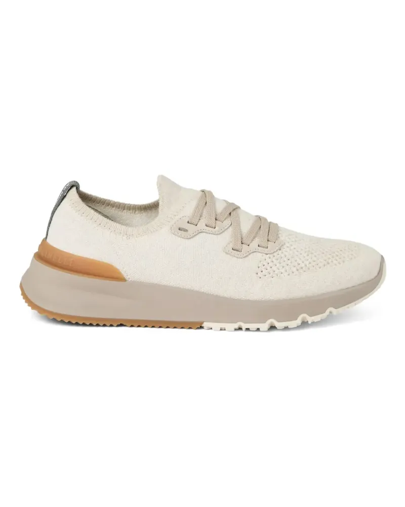 Brunello Cucinelli Sneakers in Strickoptik - Nude Nude
