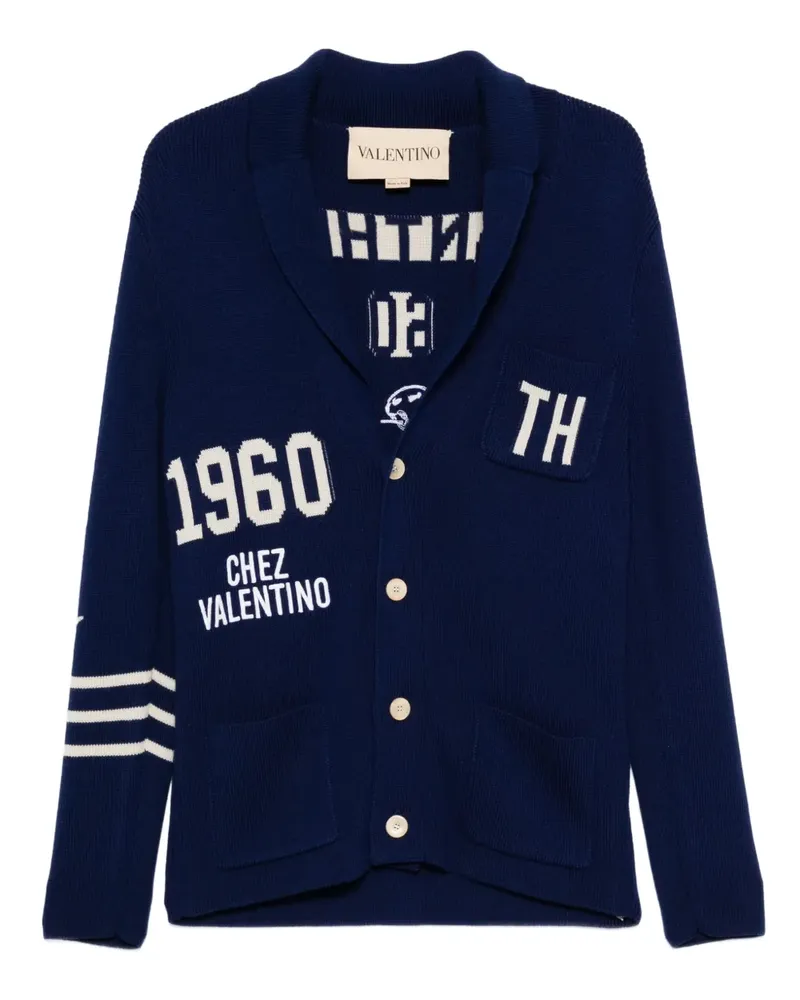 Valentino Garavani Cardigan mit Logo-Detail - Blau Blau
