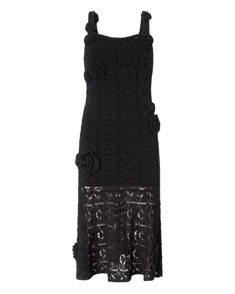 Pinko Kleid mit Blumenapplikation - Schwarz Schwarz