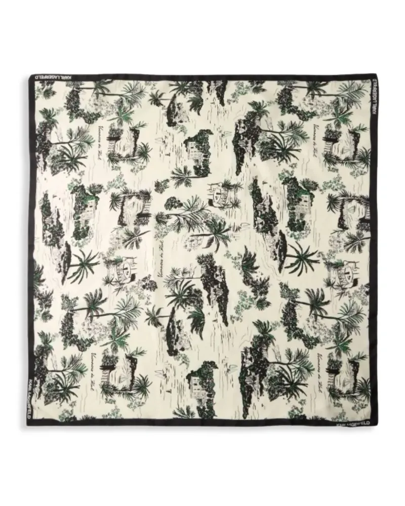 Karl Lagerfeld graphic print border scarf - Nude Nude
