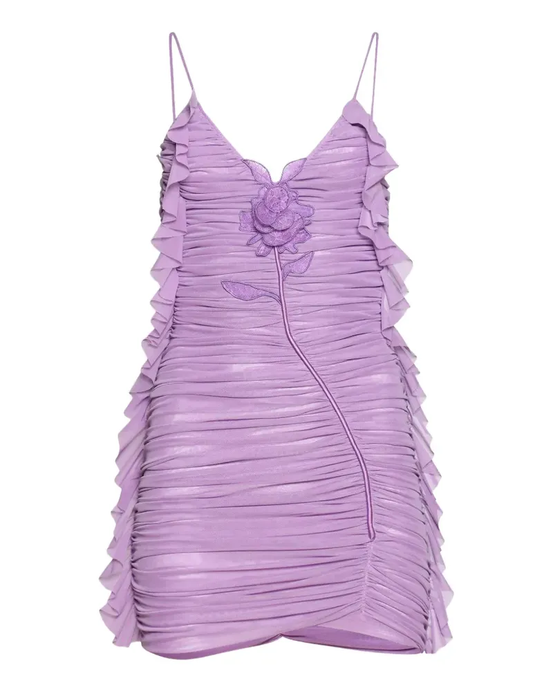 David Koma Minikleid mit Rüschen - Violett Violett