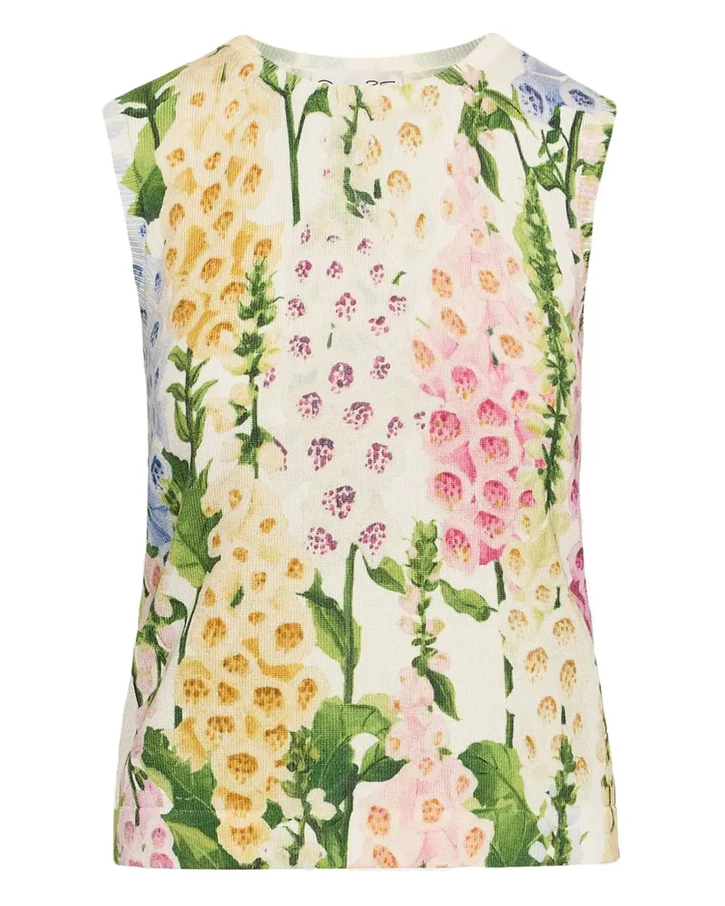 Oscar de la Renta Foxglove Tanktop mit Print - Weiß Weiß