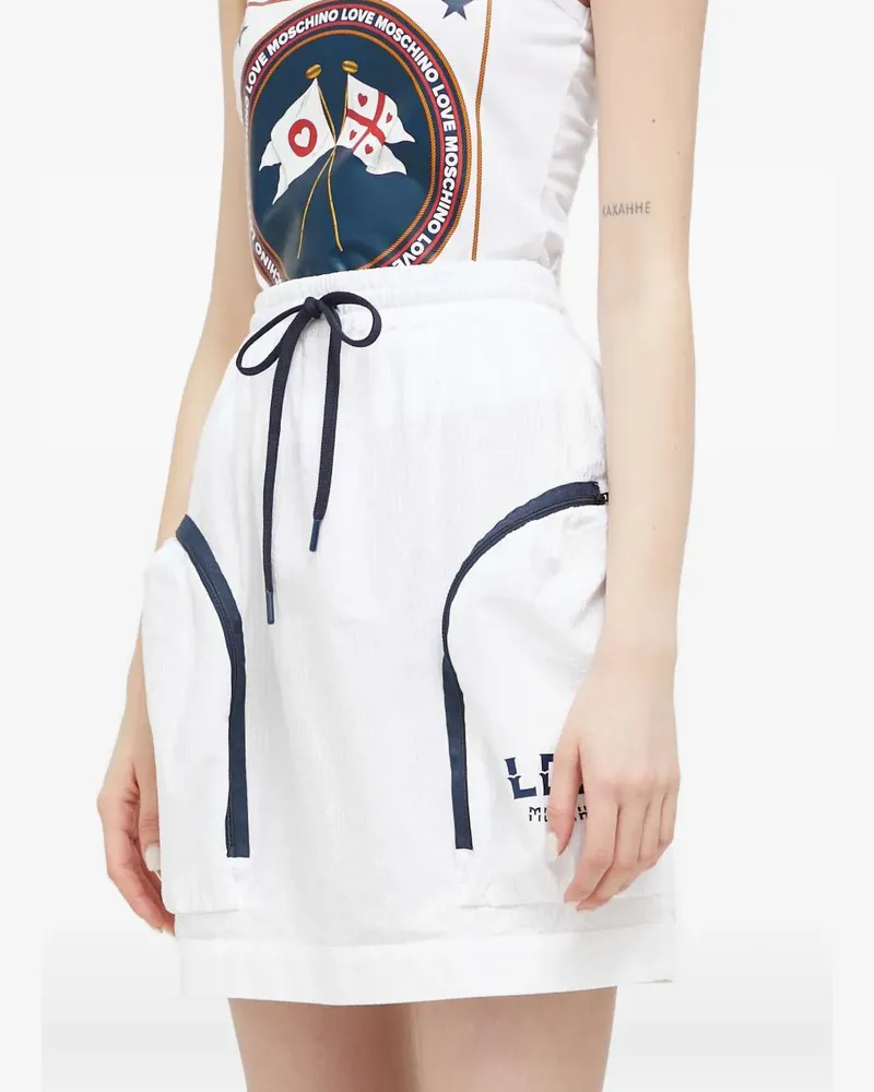 Moschino drawstring-fastening mini skirt - Weiß Weiß