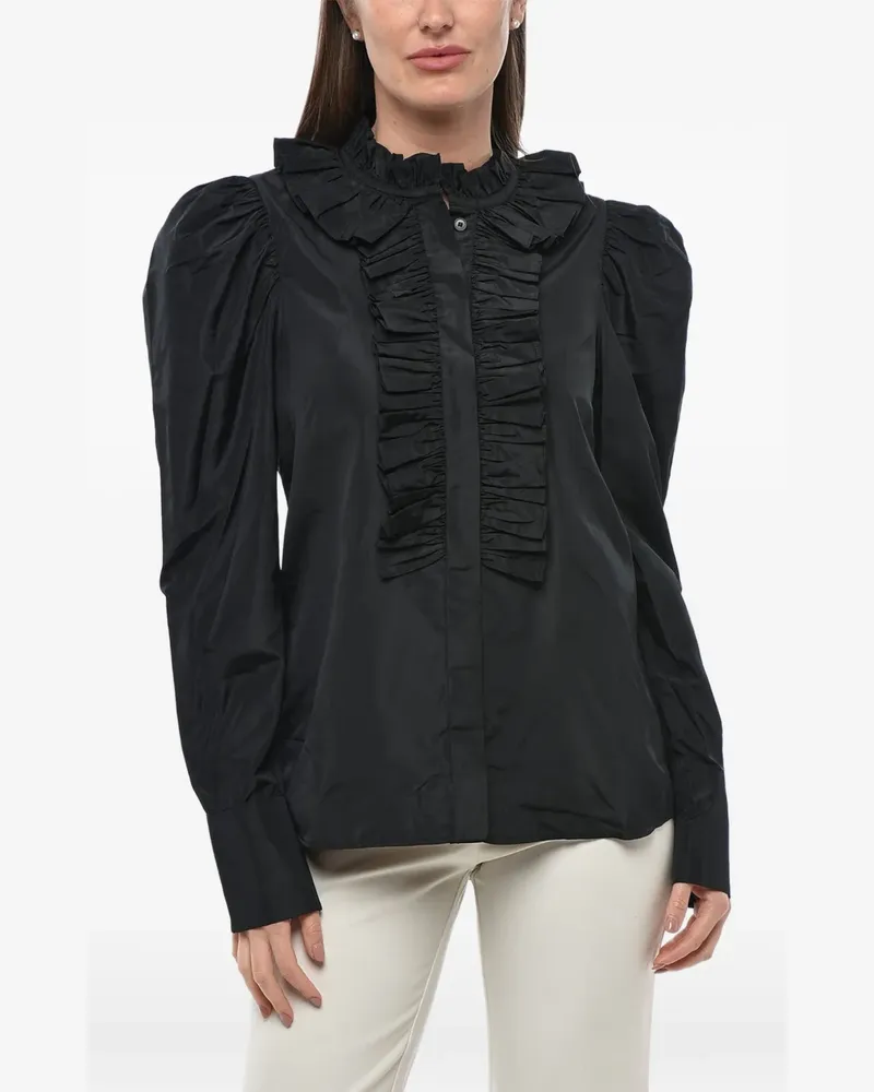 Stella McCartney ruffle-neck blouse - Schwarz Schwarz