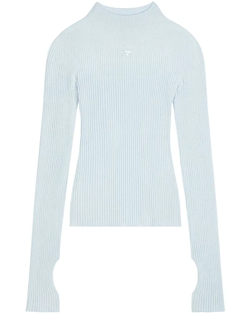 Courrèges Pullover mit Logo-Stickerei Blau