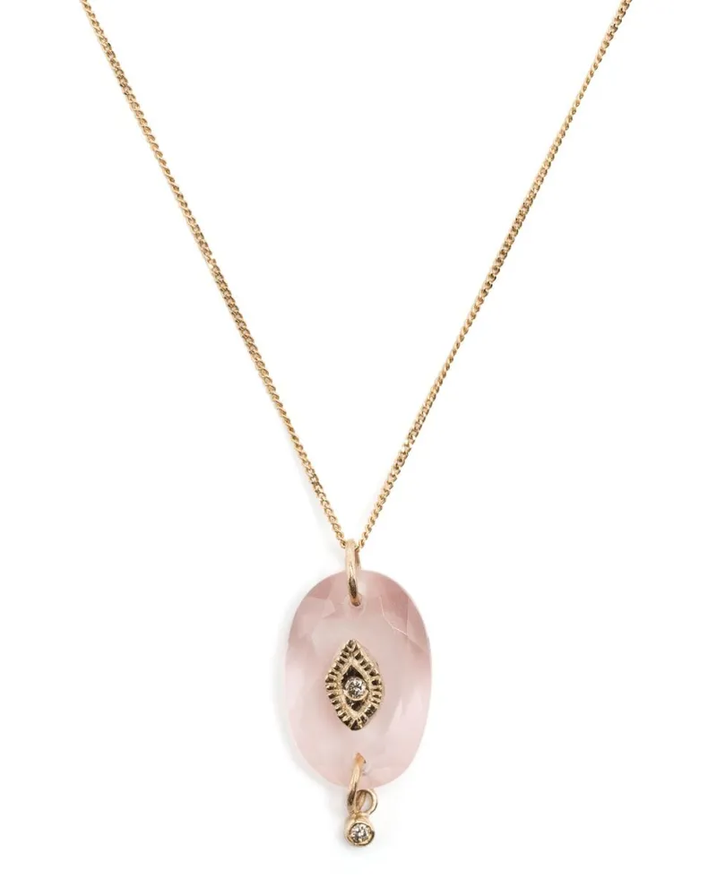 Pascale Monvoisin 9kt Gelbgoldhalskette mit Diamanten Rosa