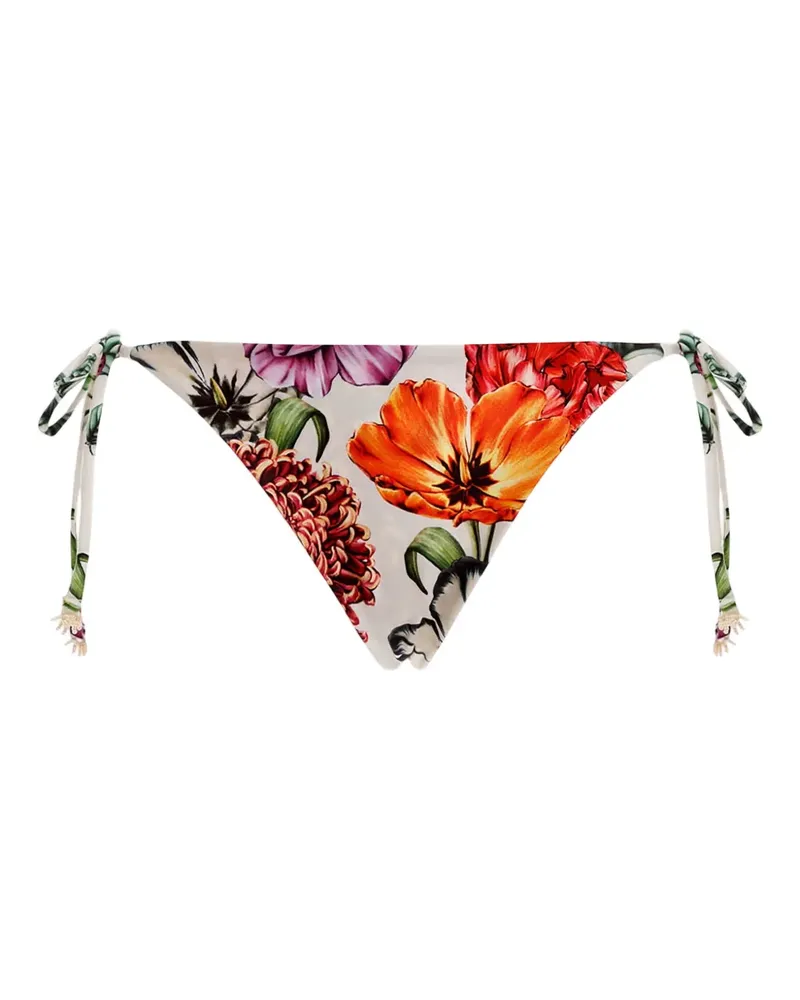 AGUA BENDITA Alegria floral-print bikini bottom - Weiß Weiß