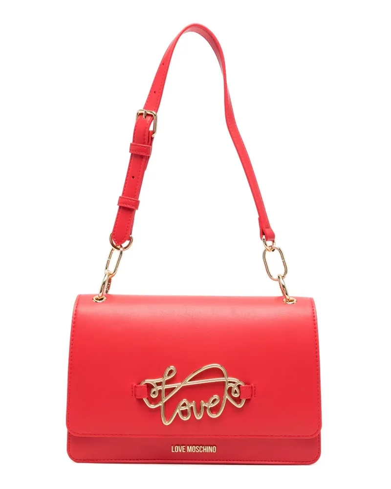 Moschino Schultertasche mit Applikation - Rot Rot