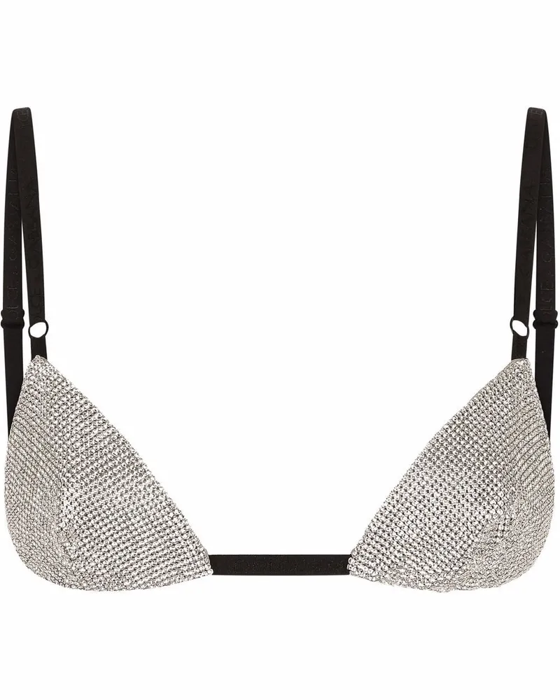 Dolce & Gabbana Triangel-BH mit Kristallverzierung - Grau Grau