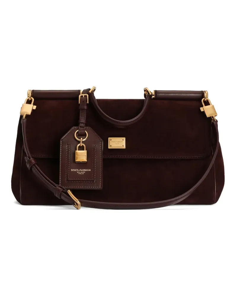 Dolce & Gabbana Mittelgroße My Sicily Handtasche aus Spaltkalbsleder - Rot Rot