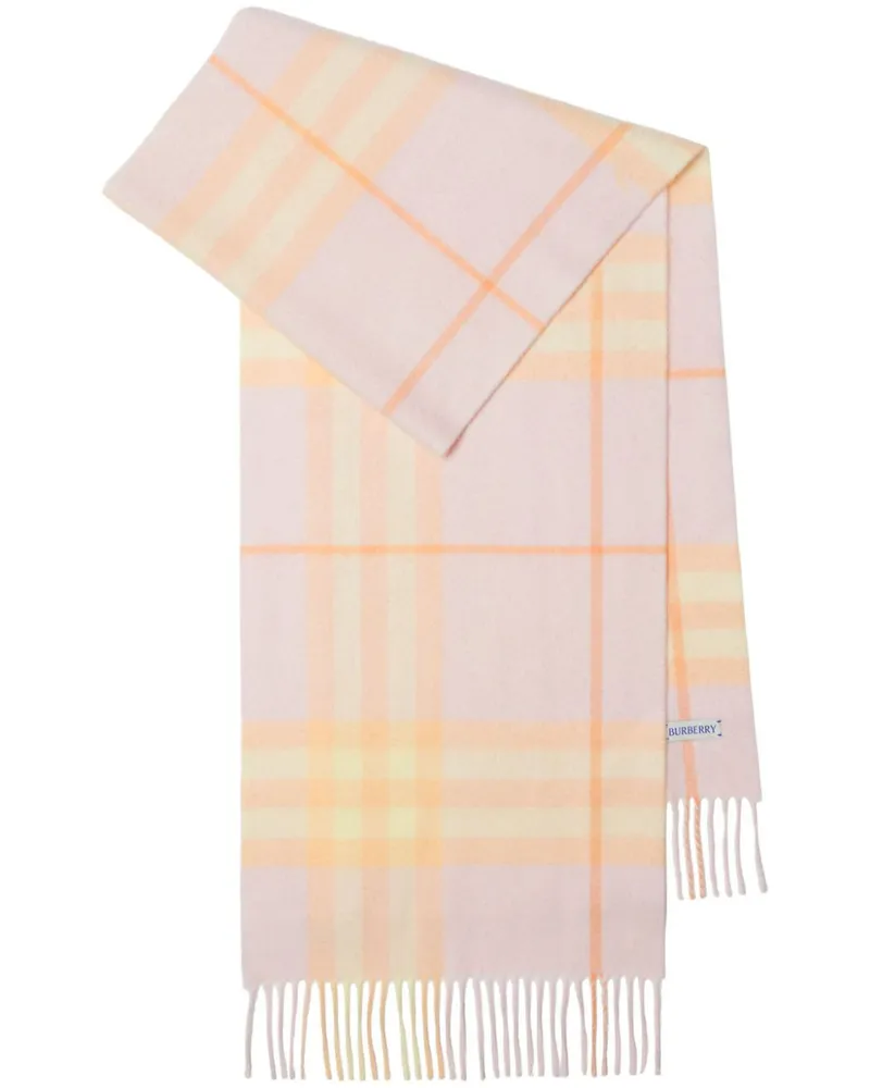 Burberry Karierter Kaschmirschal mit Fransen - Rosa Rosa