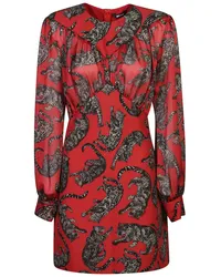 Just Cavalli Minikleid mit Tiger-Print Rot