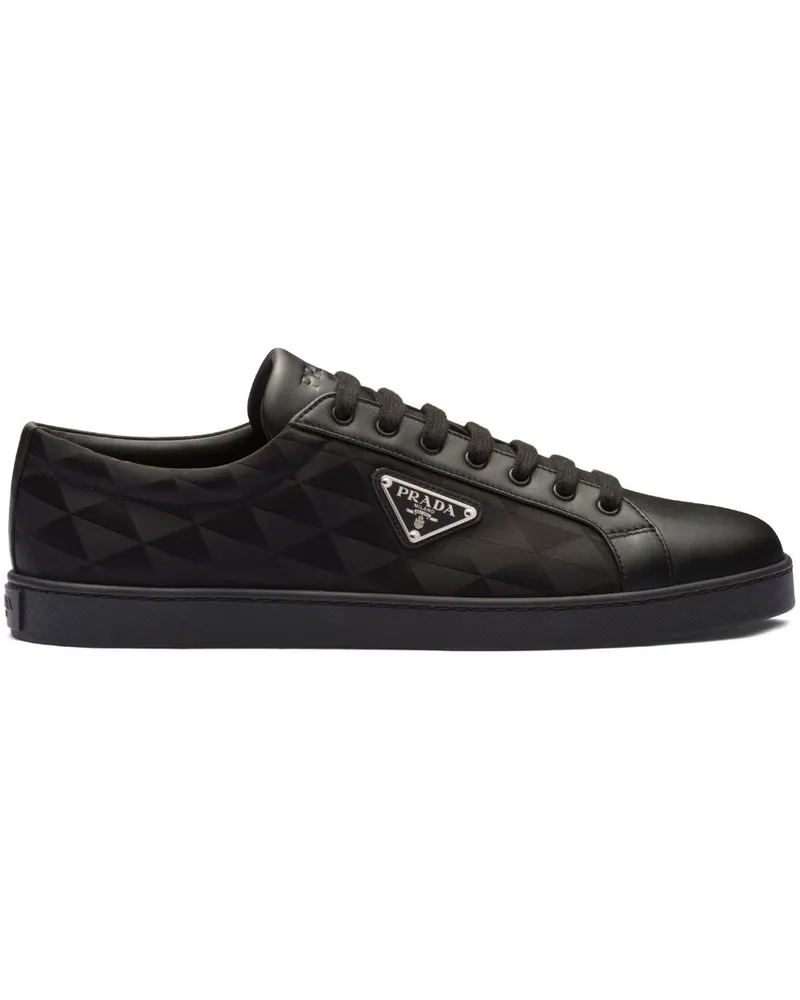 Prada Sneakers mit Triangel-Logo - Schwarz Schwarz
