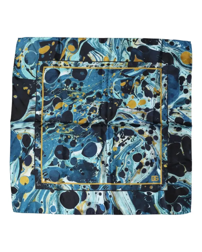 Dolce & Gabbana Schal mit Marmor-Print - Blau Blau