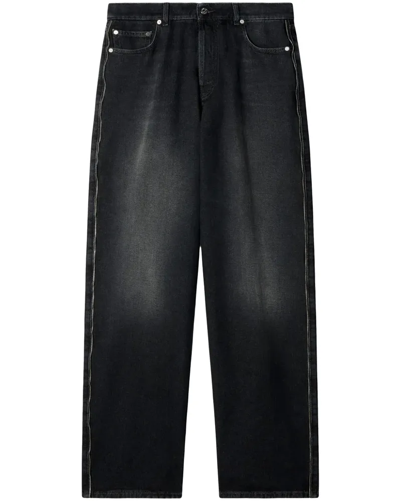 OFF-WHITE Lockere Jeans mit Reißverschlussborte - Schwarz Schwarz