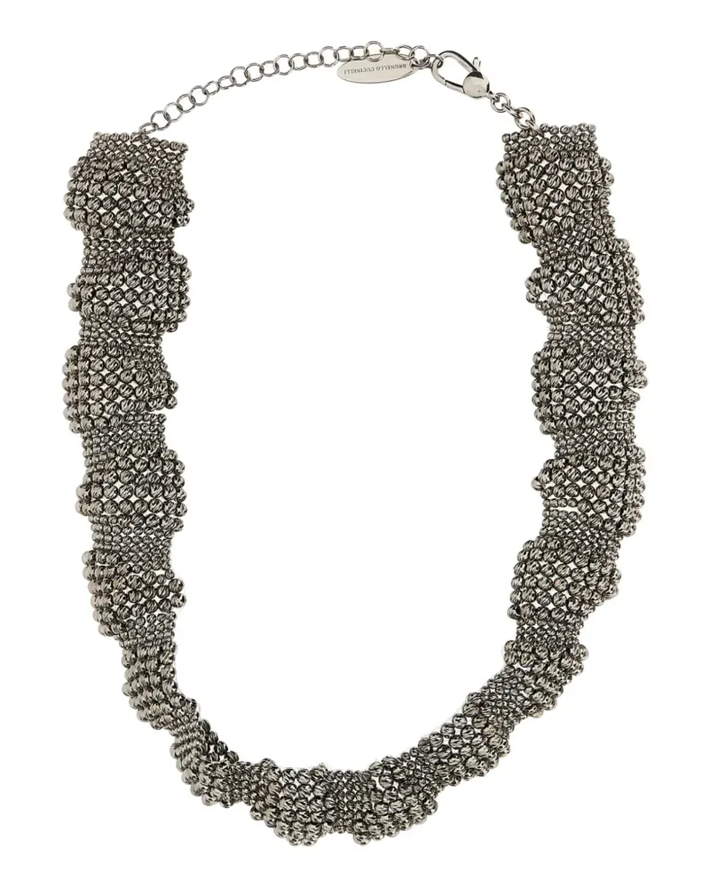 Brunello Cucinelli textured beaded necklace - Silber Silber