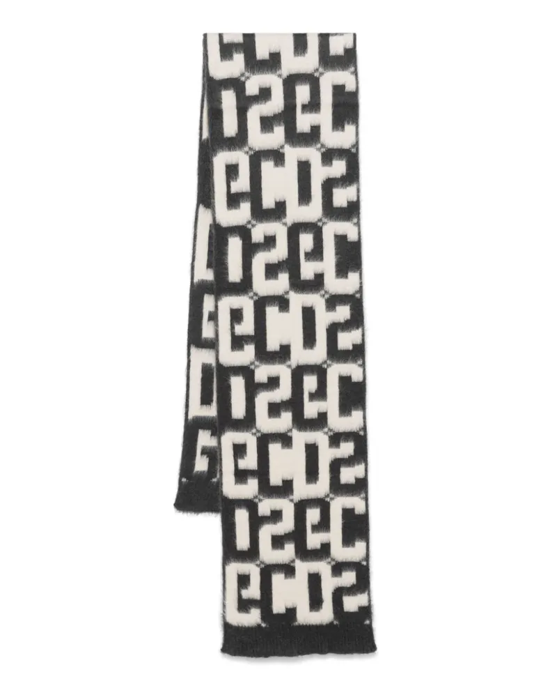 GCDS Schal mit Monogramm - Grau Grau