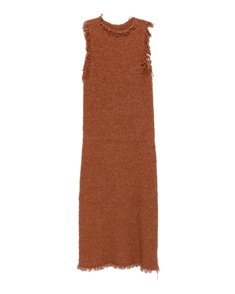 Liviana Conti frayed sleeveless midi dress - Braun Braun