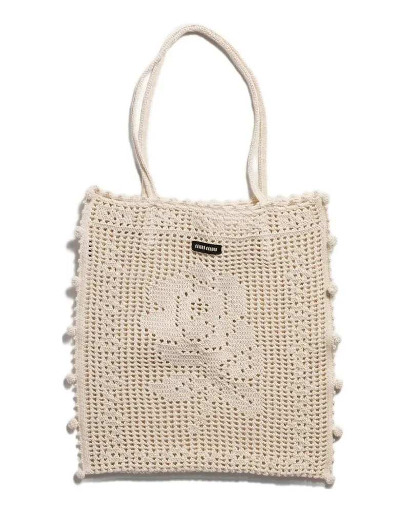 Miu Miu Gehäkelte Handtasche - Nude Nude