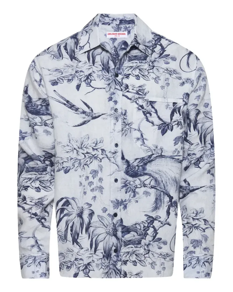Orlebar Brown Grasmoor Hemd mit Zaphra-Print - Blau Blau