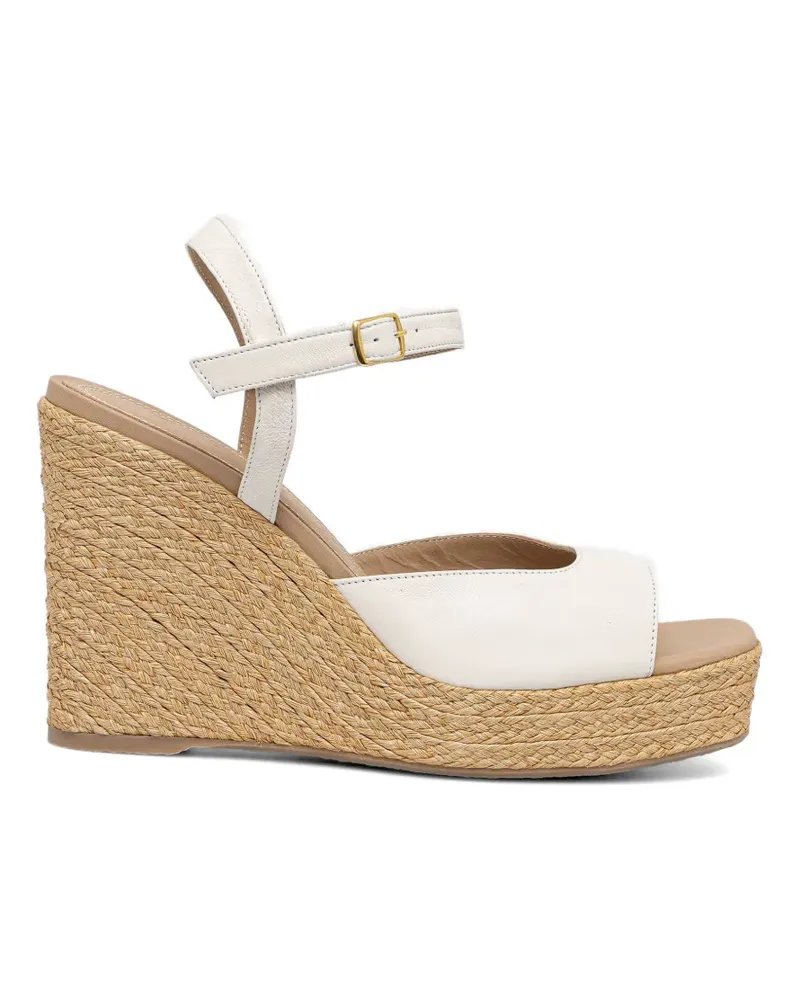 SOULIERS MARTINEZ Summer woven-wedge leather espadrilles - Weiß Weiß