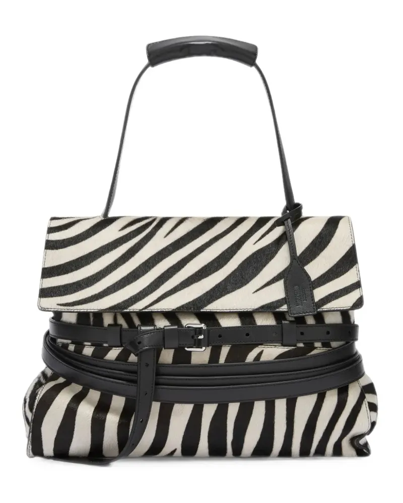 Moschino Tote Bag mit Zebramuster - Weiß Weiß